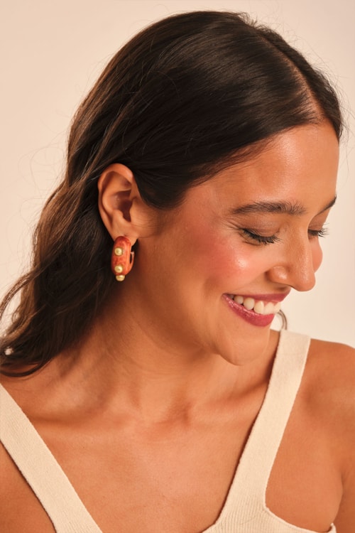 Argola Resina Majorelle Marrom/dourado - foto 333