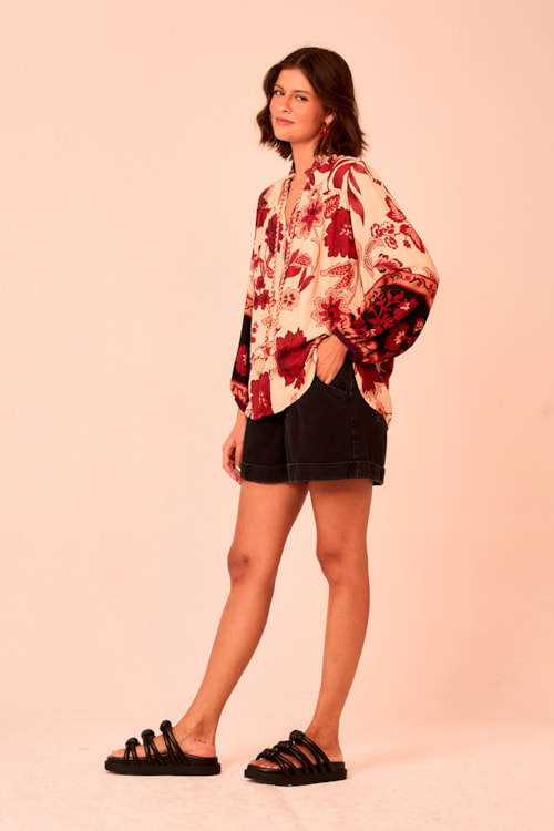 Bata Barrado Boho Estampado - foto 2