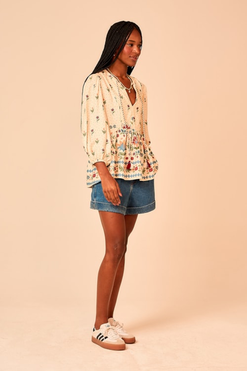 Bata Delicadeza Bordada Estampado - foto 4