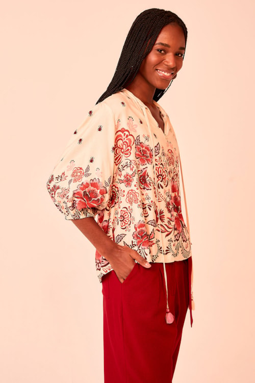 Bata Fauna Bordada Estampado - foto 2