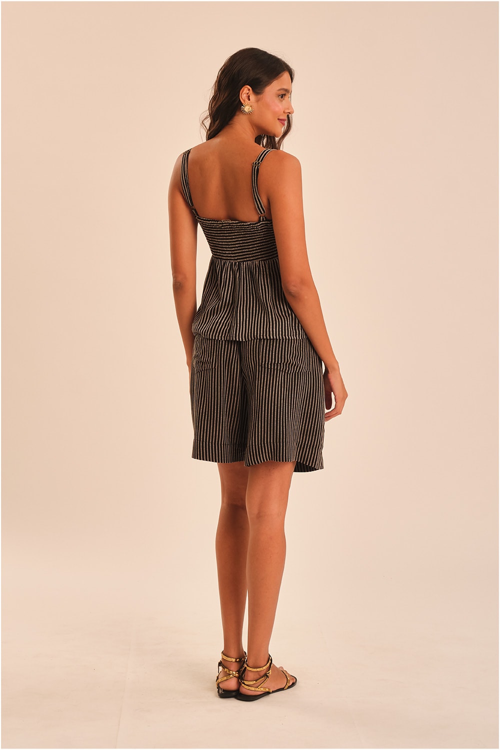 Bermuda Maquinetado Gold Preto