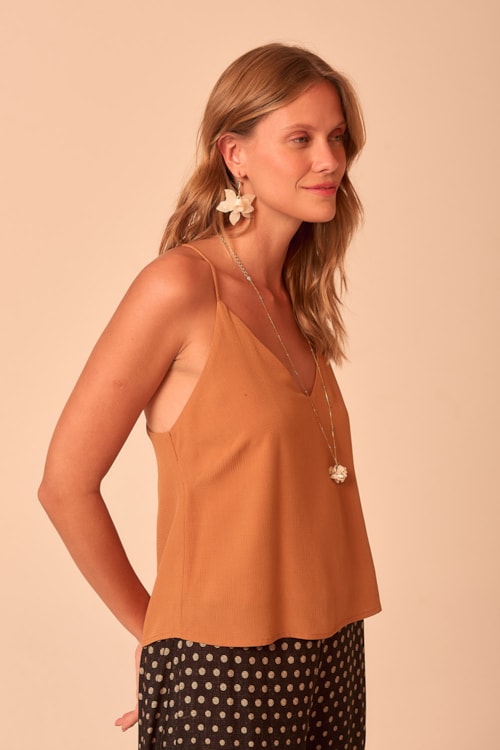 Blusa Alca Essencial Caramelo - foto 3