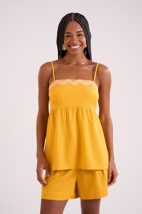 Blusa Balneario Amarelo Gold - foto 2