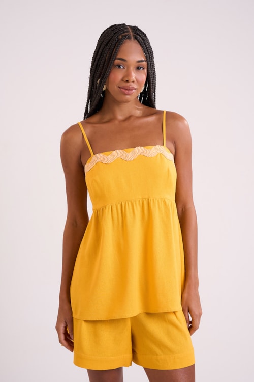 Blusa Balneario Amarelo Gold - foto 4