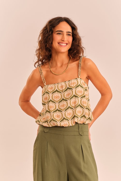 Blusa Balone Praia Serena Estampado - foto 1