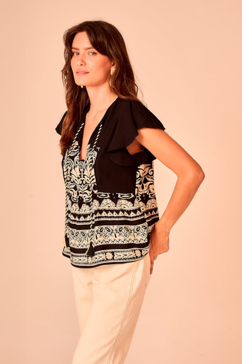 Blusa Barrado Flora Estampado - foto 3