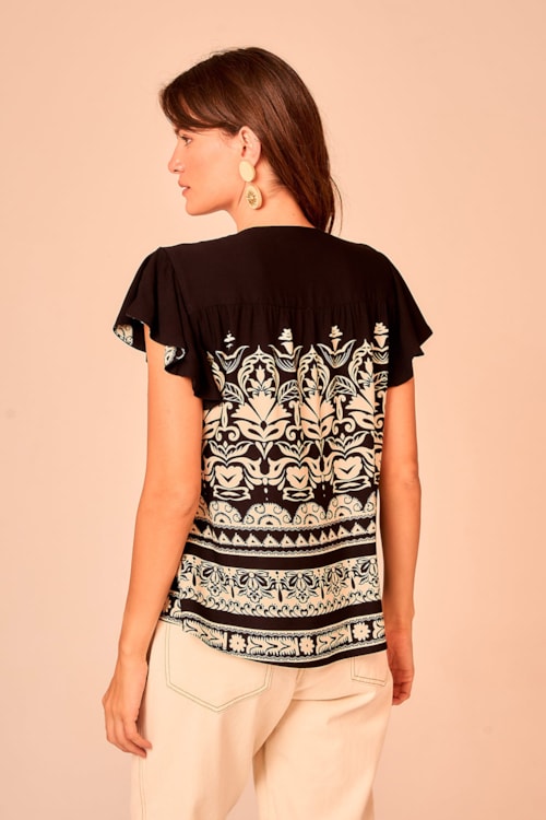 Blusa Barrado Flora Estampado - foto 4