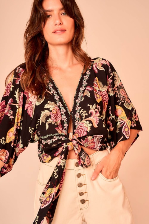 Blusa Borboletario Estampado - foto 3