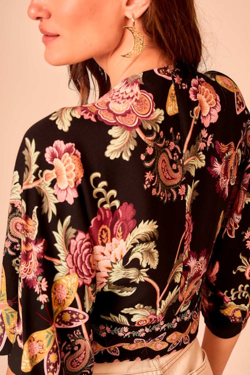 Blusa Borboletario Estampado - foto 4