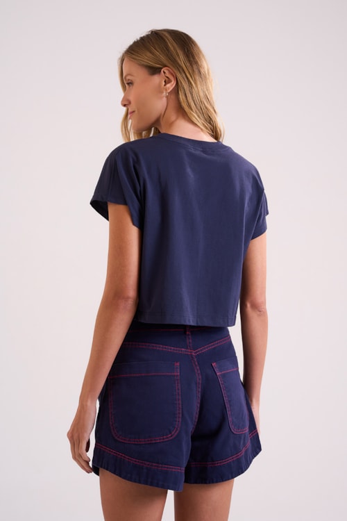 Blusa Bordado Lagosta Azul Marinho - foto 6