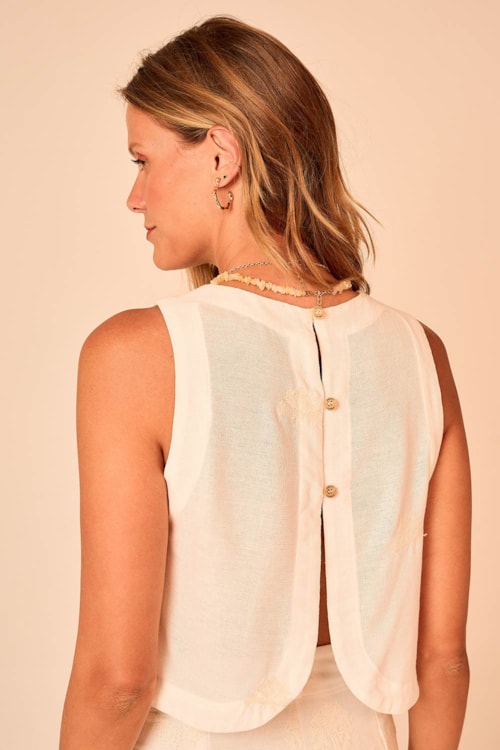 Blusa Bordado Tropical Off - foto 5