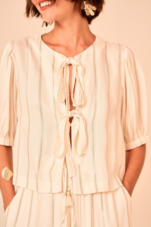 Blusa Chevron Lurex Off - foto 2