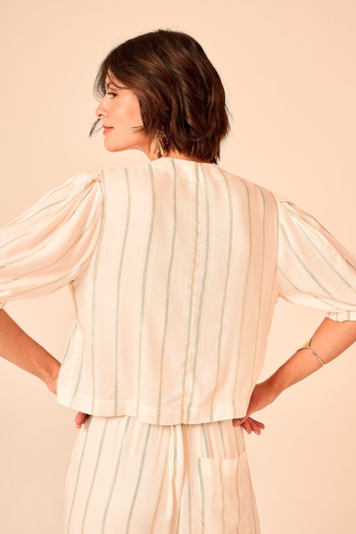 Blusa Chevron Lurex Off - foto 5