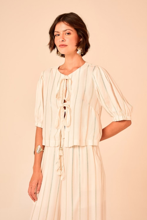 Blusa Chevron Lurex Off - foto 1