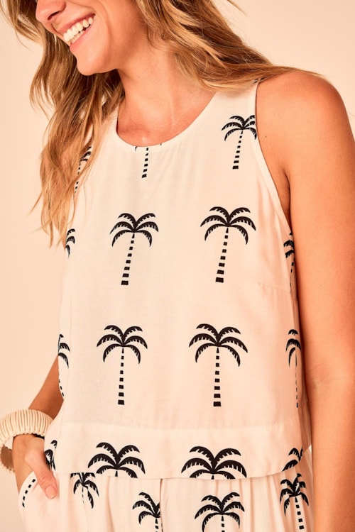 Blusa Coqueiro Barrado Estampado - foto 2