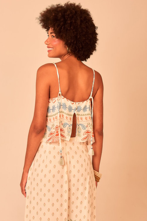 Blusa Cropped Caju Paisley Estampado - foto 3