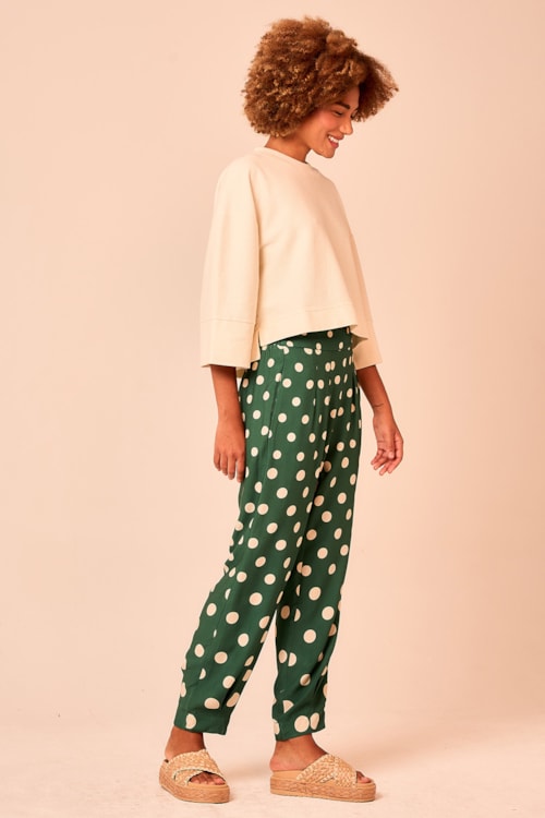 Blusa Cropped Manga Moletom Perola - foto 2