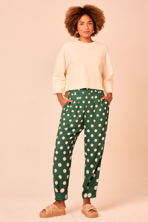 Blusa Cropped Manga Moletom Perola - foto 1
