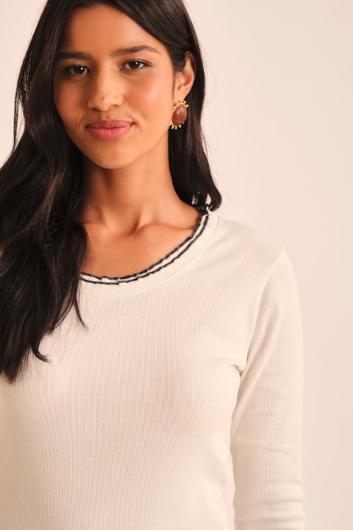 Blusa Detalhe Frufru Off - foto 2