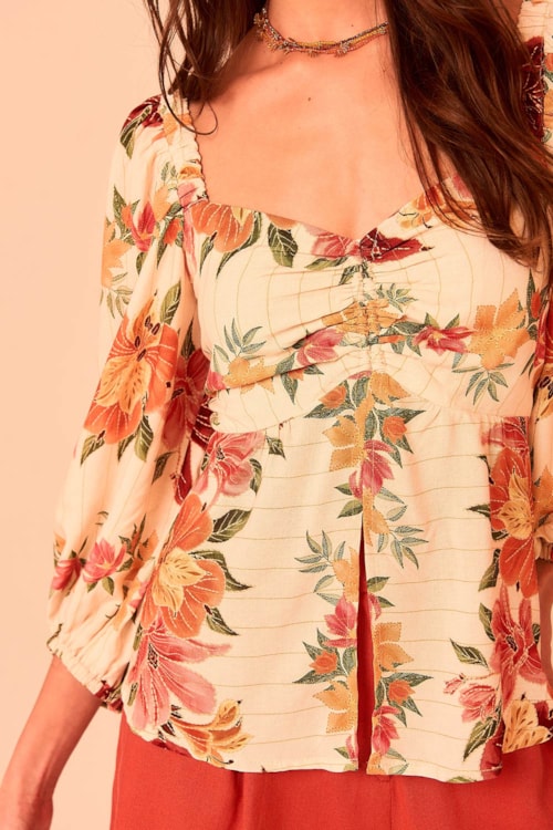 Blusa Floral Batik Estampado - foto 4