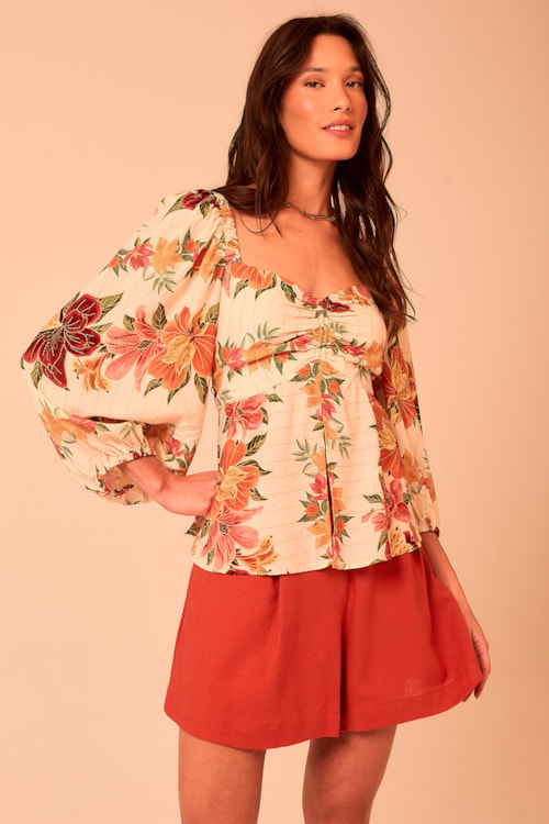 Blusa Floral Batik Estampado - foto 1