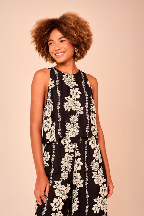 Blusa Floral Leveza Estampado - foto 1