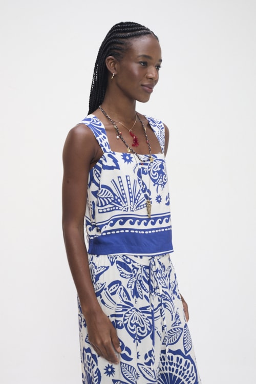 Blusa Floral Nautico Estampado - foto 2