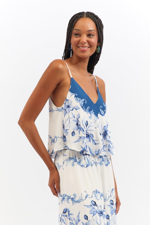 Blusa Floral Oceano Estampado - foto 3