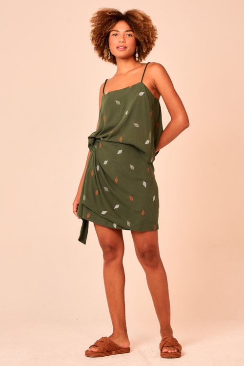 Blusa Folha Bordada Verde Selva - foto 1