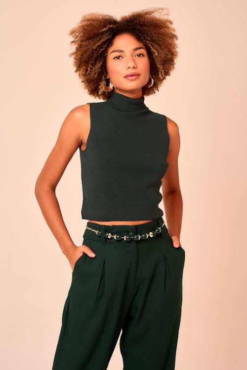 Blusa Gola Alta Verde Selva - foto 1
