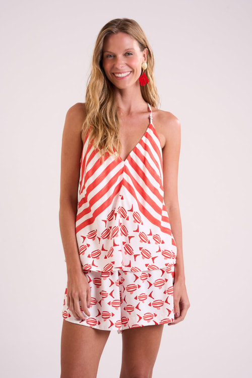 Blusa Gravataria Peixes Estampado - foto 3