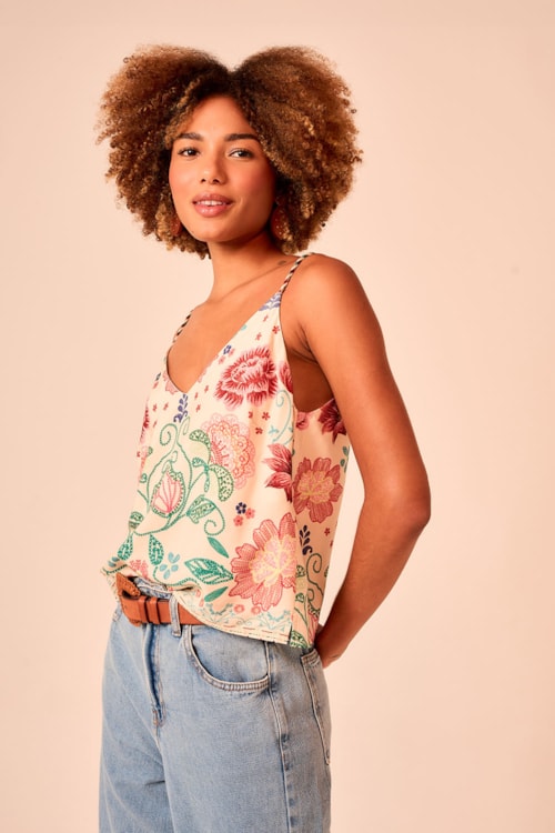 Blusa Jardim Primavera Estampado - foto 3