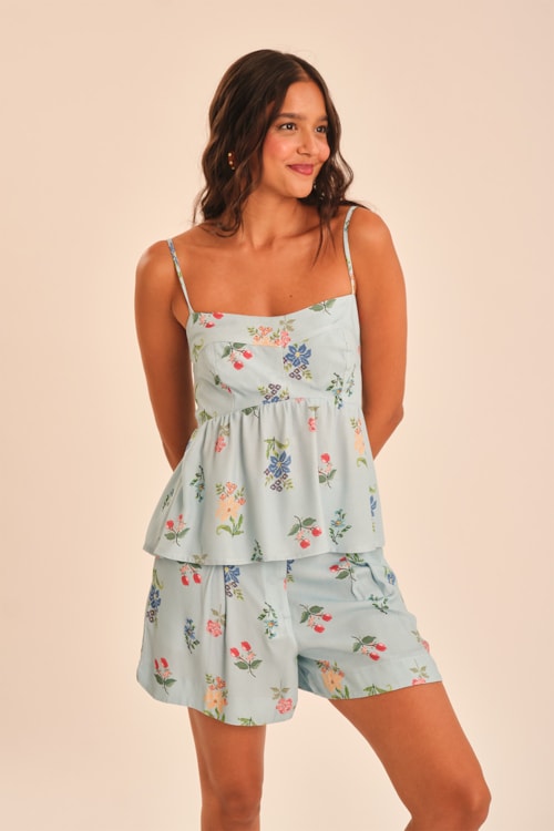 Blusa Jardim Vintage Estampado - foto 3
