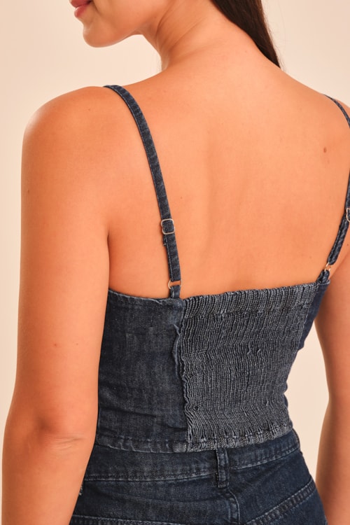 Blusa Jeans Bordado Cereja Jeans - foto 4