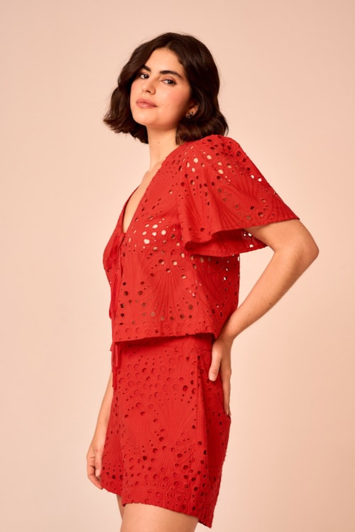 Blusa Laise Milazzo Vermelho Fogo - foto 2