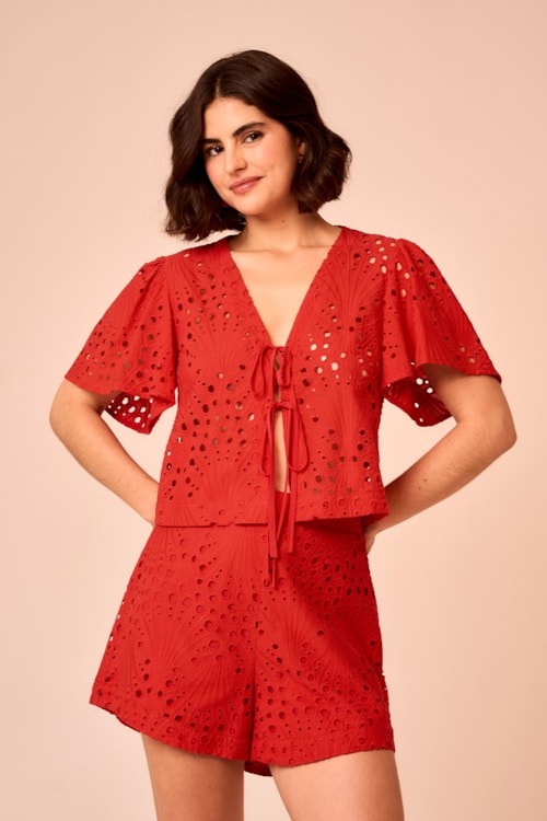 Blusa Laise Milazzo Vermelho Fogo - foto 1