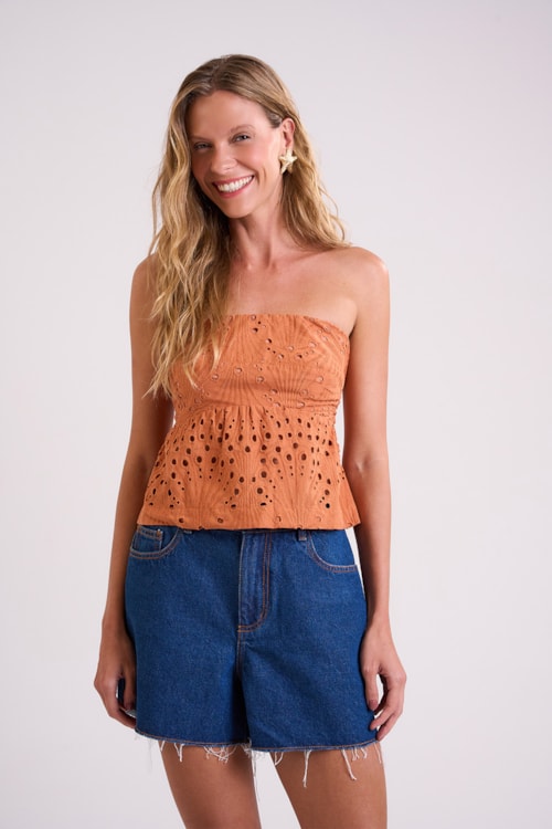 Blusa Laise Veraneio Caramelo - foto 2