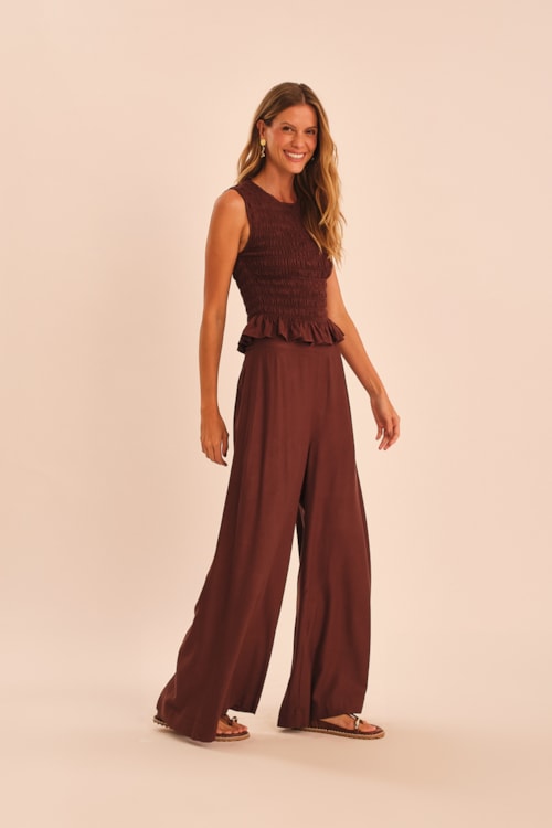 Blusa Leque Marrom Cafe - foto 5