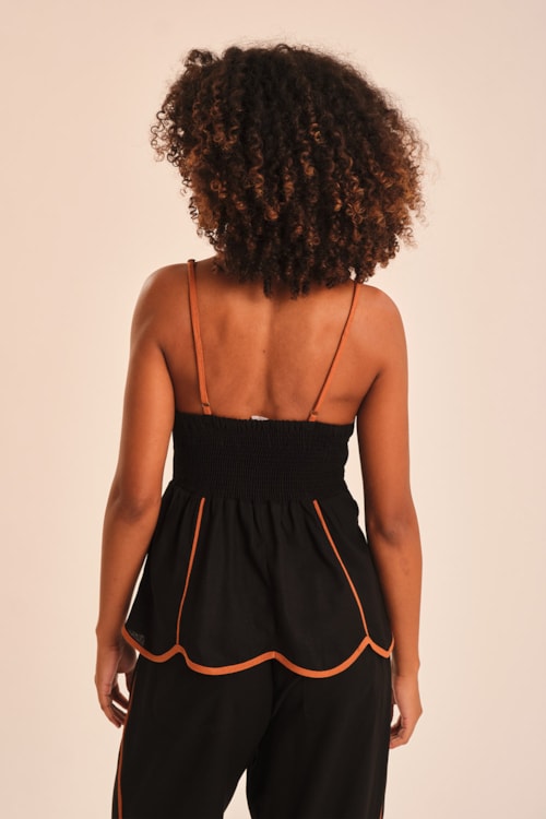 Blusa Linho Detalhe Preto - foto 4