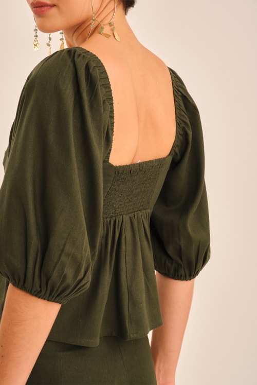 Blusa Linho Miragem Verde Jade - foto 9