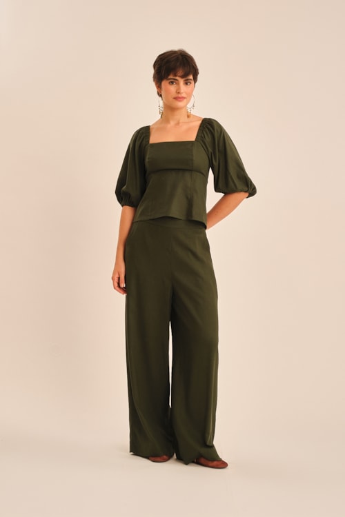 Blusa Linho Miragem Verde Jade - foto 8
