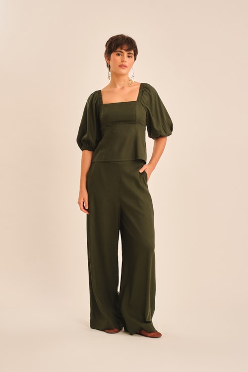 Blusa Linho Miragem Verde Jade - foto 4