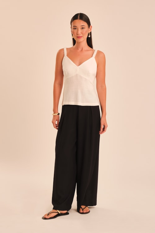Blusa Linho Texturas Basica Off - foto 1