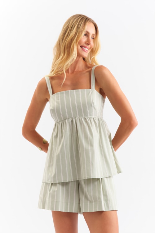 Blusa Listra Cotton Listrado - foto 1