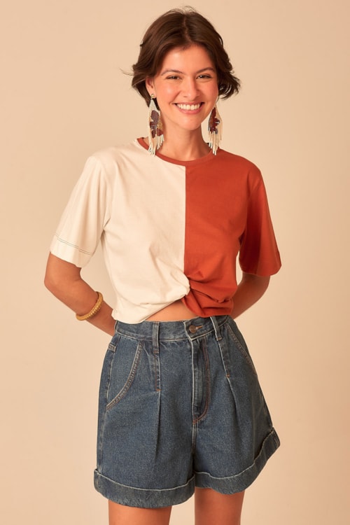 Blusa Malha Bicolor Bicolor - foto 1