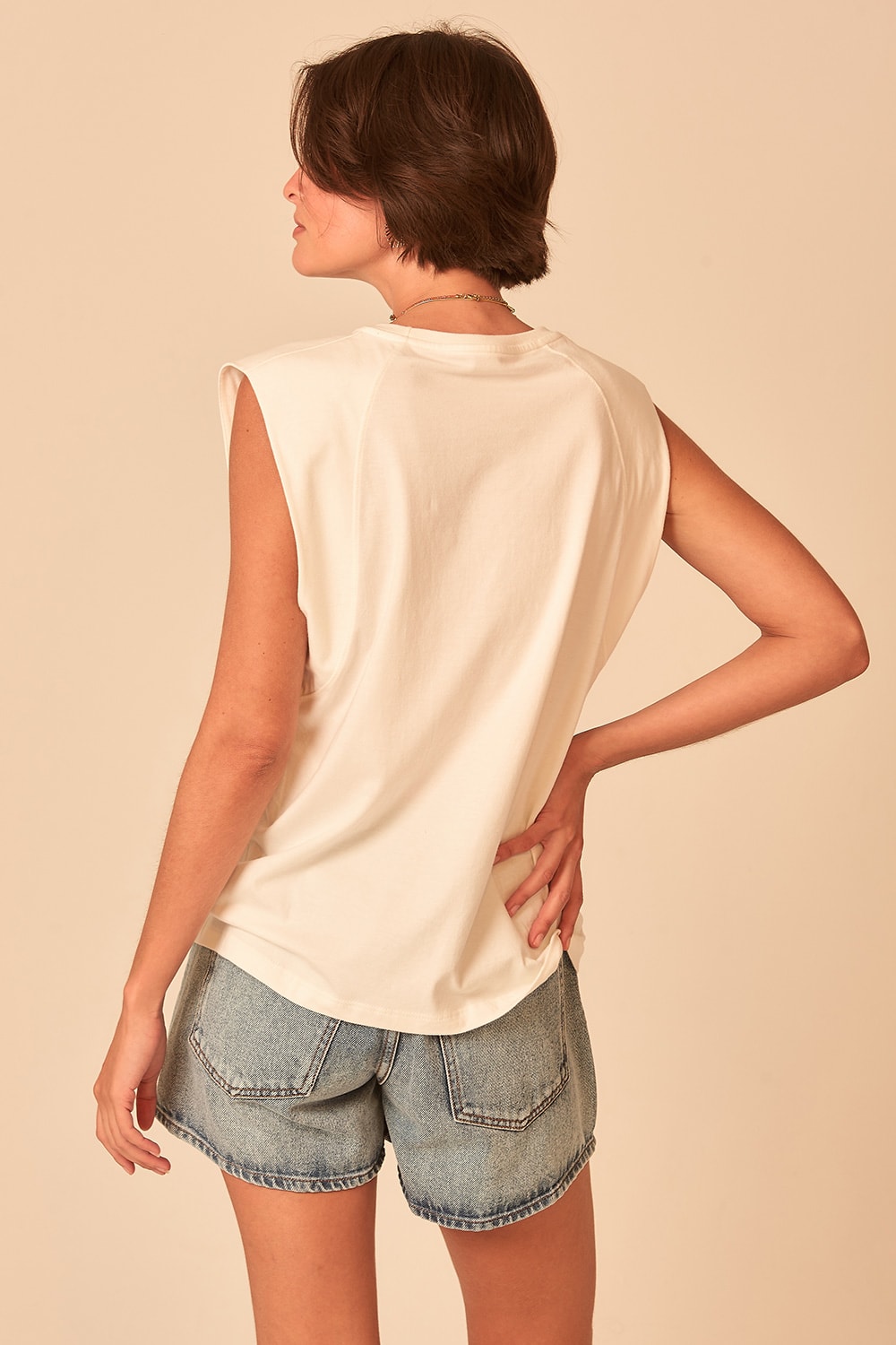 Blusa Malha Recorte Ombro Off