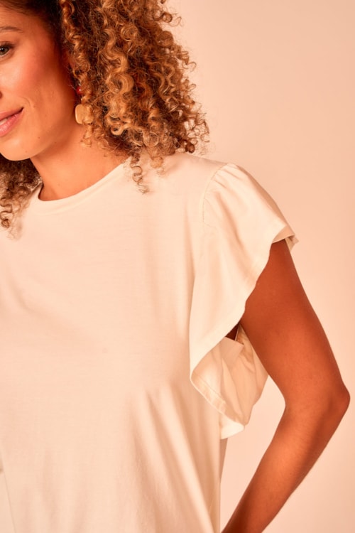 Blusa Manga Babado Off - foto 2