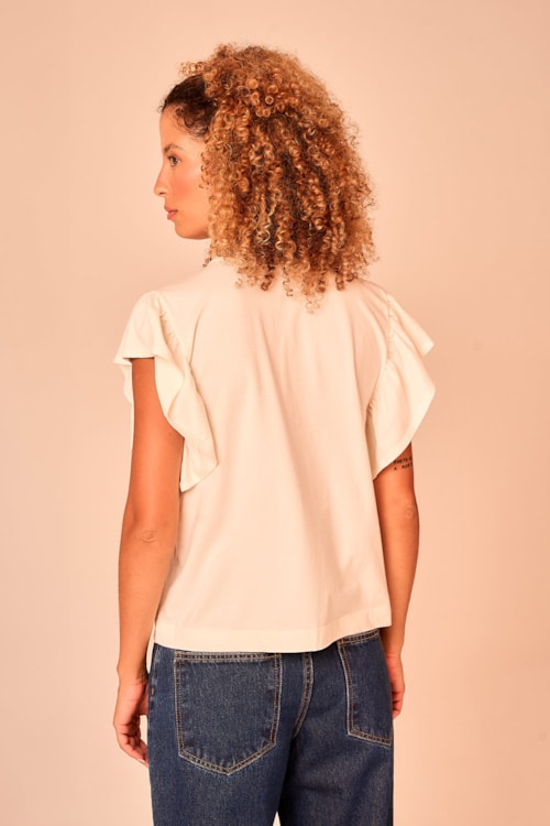 Blusa Manga Babado Off - foto 5
