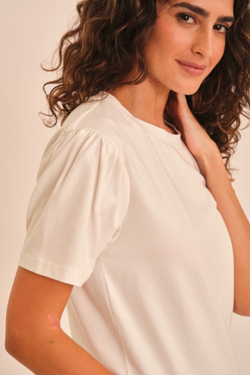 Blusa Manga Franzida Off - foto 2
