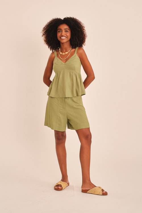 Blusa Maquinetado Dunas Verde Palmeira - foto 1